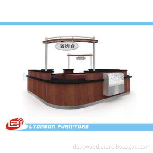 Shopping Mall MDF Reclaimed Wood Reception Desk / Laminated